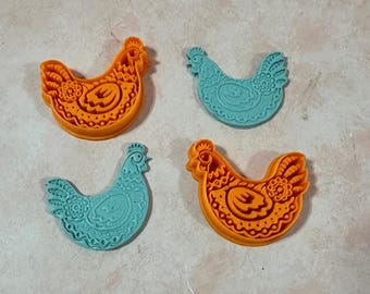 Funky Flower Chicken Spiegel-Polymer-Ton-Ausstechform-Set