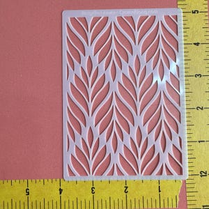 Bargello Leaves Large Leaf Mylar Stencil texture sheets Ideal for Gelli Plate Printing, Polymer Clay, Paint & Texture Paste image 3