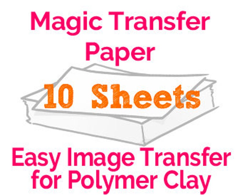 Magic Transfer Paper Original© 10 sheets water soluble clay transfer paper blank print your own water clay image transfer image 2