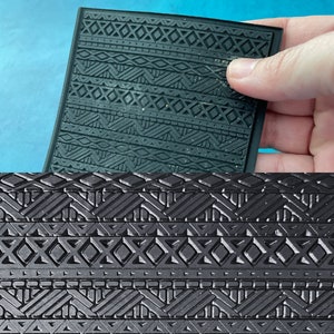 Boho Blanket Tribal Boho Rubber Stamp Texture Sheet Mat for polymer clay metal clay mixed media art