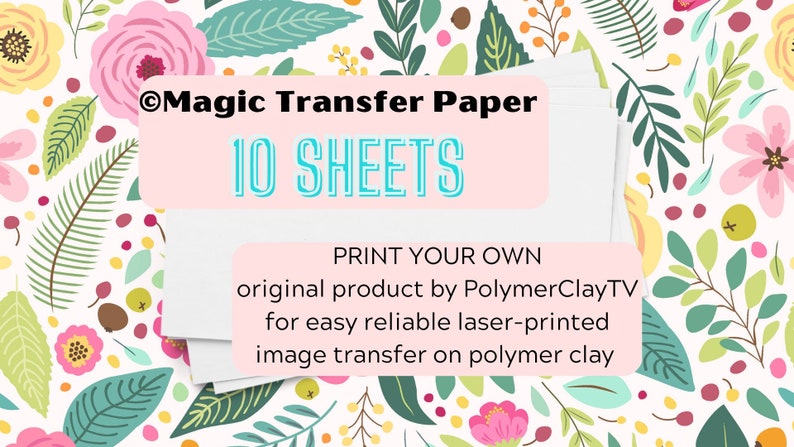 Magic Transfer Paper Original© 10 sheets water soluble clay transfer paper blank print your own water clay image transfer image 1
