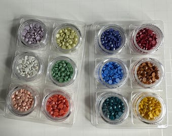 Candy Dots Ceramic Cabochon Hot Fix (Spring Fling & Circus Tent Sets) 4mm Bake-able Shiny Buttons