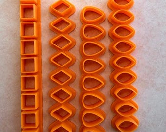 Mosaic Multi Tiles polymer clay cutter set square teardrop diamond