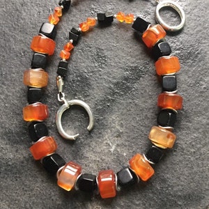 Karneol und Onyx Halskette
