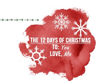 Twelve Days of Christmas Printable Gift 12 Days of Christmas for your Spouse Activities