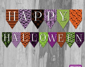 Happy Halloween Advent Countdown Banner Party Decor Happy Halloween Digital Instant Download