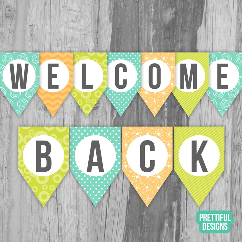 Intrepid image pertaining to welcome back sign printable Gorgeous image in welcome back sign printable