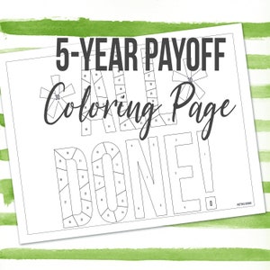 Financial Organizer Debt Payoff Coloring Pages Etsy