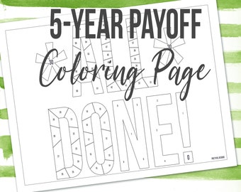 60 month countdown 5 year payoff Coloring Pages Financial Organizer Debt Payoff Coloring Pages