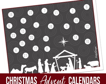 Printable Nativity Advent Calendar Christmas Calendar for Kids