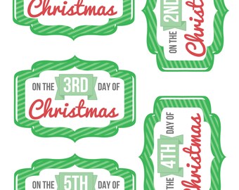 12 Days of Christmas Printable Tags