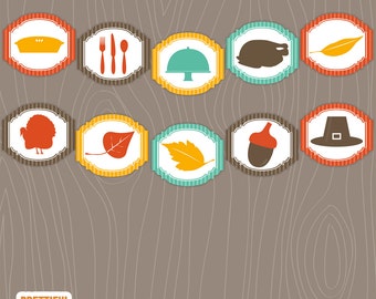 Thanksgiving Silhouette Printable Banner Sent Via Instant Download