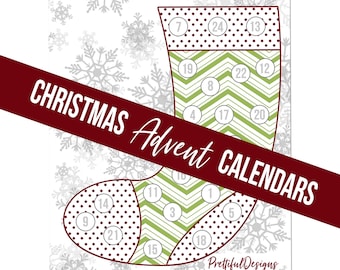 Printable Christmas Stocking Advent Calendar Holiday Calendar for Kids