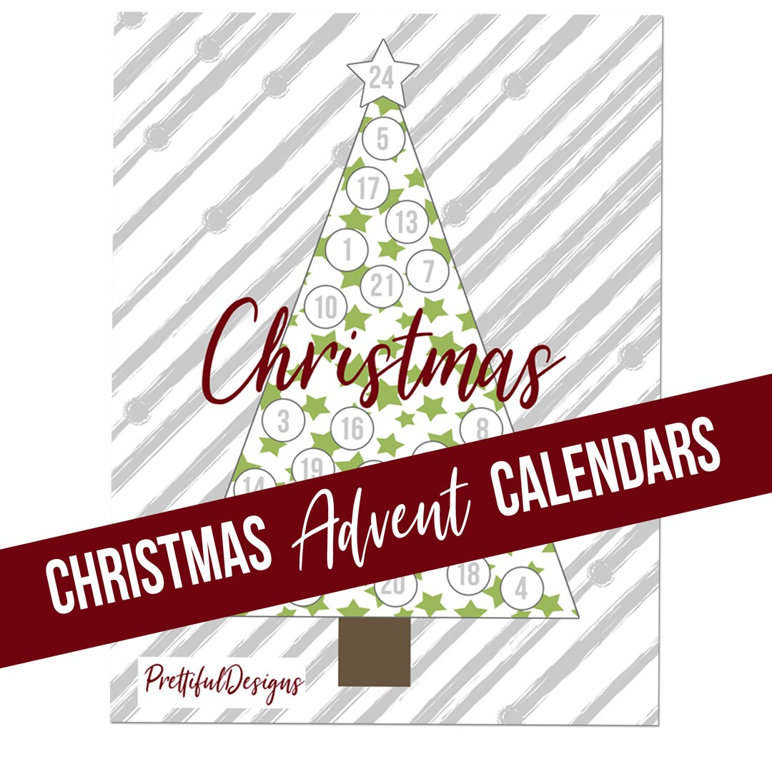 Printable Christmas Tree Advent Calendar Holiday Calendar for Kids - Etsy