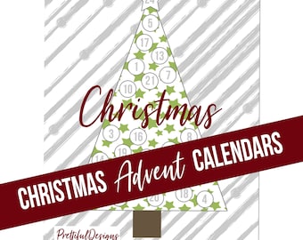 Printable Christmas Tree Advent Calendar Holiday Calendar for Kids