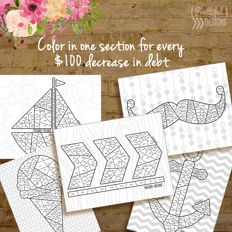 Download Financial Organizer Debt Payoff Coloring Pages | Etsy