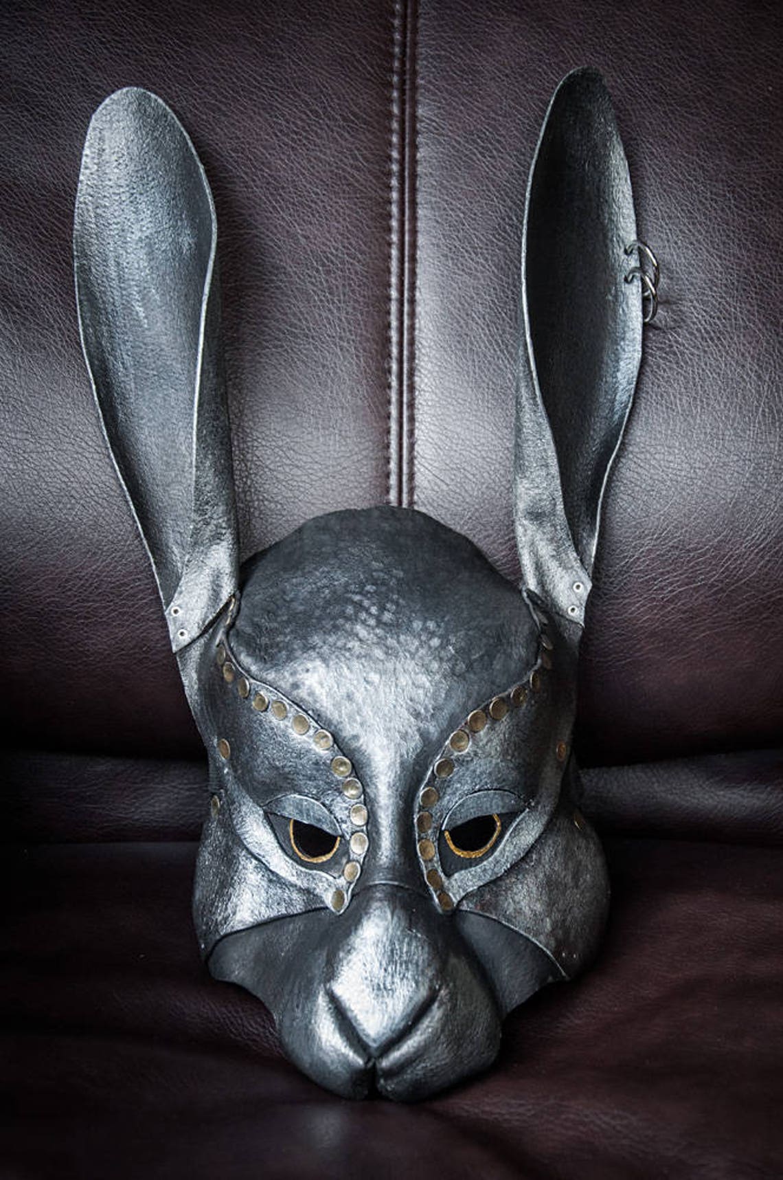 LEATHER MASK RABBIT Creepy Bunny masquerade handsome male | Etsy