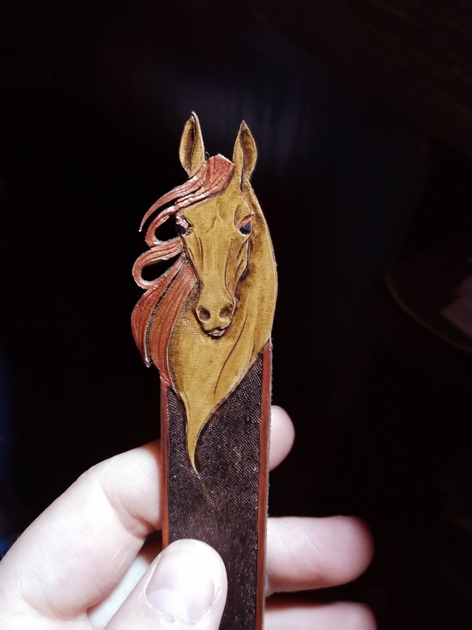MAROON HORSE BOOKMARK personalised leather customized Etsy