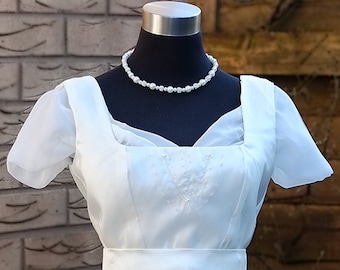 Edwardian wedding dress, ivory wedding dress Simple wedding dress Modest wedding dress, Alternative wedding rustic wedding 0-26 US