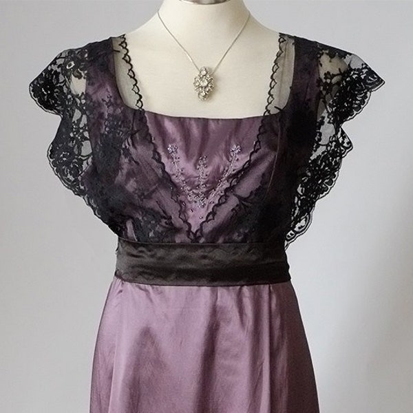 Edwardian dress Downton Abbey Purple amethyst dress Edwardian bridesmaid Titanic 1912 Eggplant bridesmaid dress Murder mystery dinner