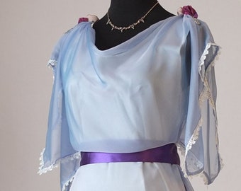 Edwardian light blue evening dress plus size made in England Downton Abbey inspired Titanic styled dress