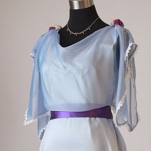 Edwardian light blue evening dress plus size made in England Downton Abbey inspired Titanic styled dress