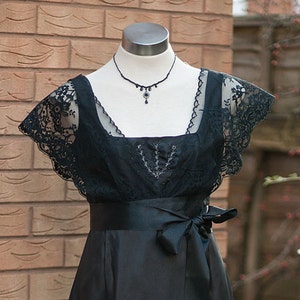 Black Edwardian dress Downton Abbey dress  Titanic 1912 black dress handmade in England Rose dress in black Evening dress