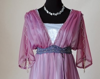 Edwardian evening dress handmade in England plus size Lady Mary inspired Downton Abbey Titanic 1912 dress styled