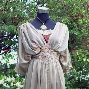 Edwardian taupe dress Downton Abbey inspired Brown bridesmaids dress Alternative wedding dress Steampunk wedding Titani Somewhere in time