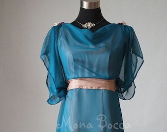 Edwardian turquoise evening dress size 8 US