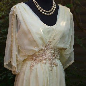 Cream custom made Edwardian dress Alternative buttercream wedding dress  0-26 US