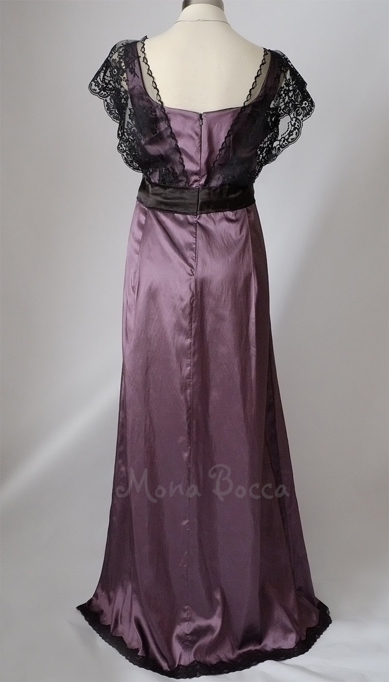 Edwardian dress Downton Abbey Purple amethyst dress Edwardian bridesmaid Titanic 1912 Eggplant bridesmaid dress Murder mystery dinner image 4