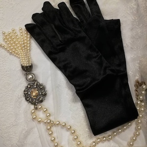 Opera length satin gloves