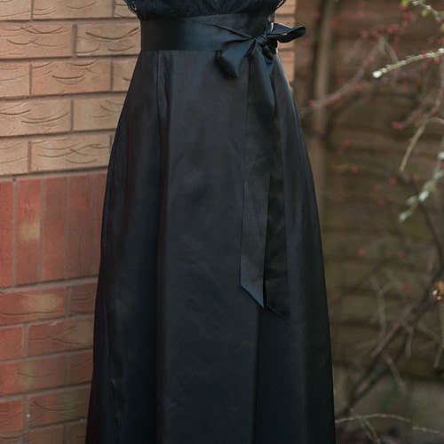 Black Edwardian dress Downton Abbey dress  Titanic 1912 black dress handmade in England Rose dress in black Evening dress
