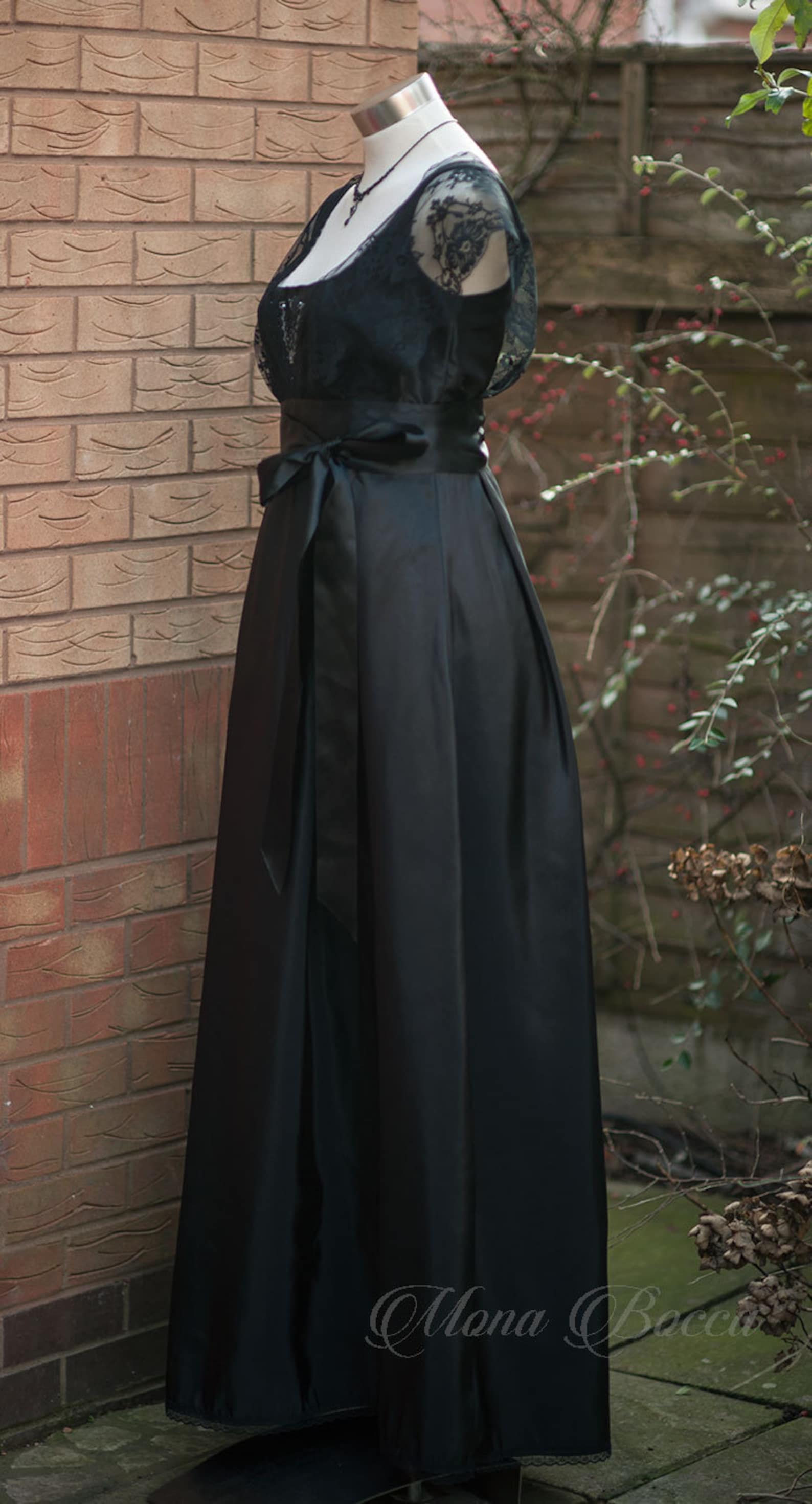 The Dorothea Edwardian Dress - Jet Black