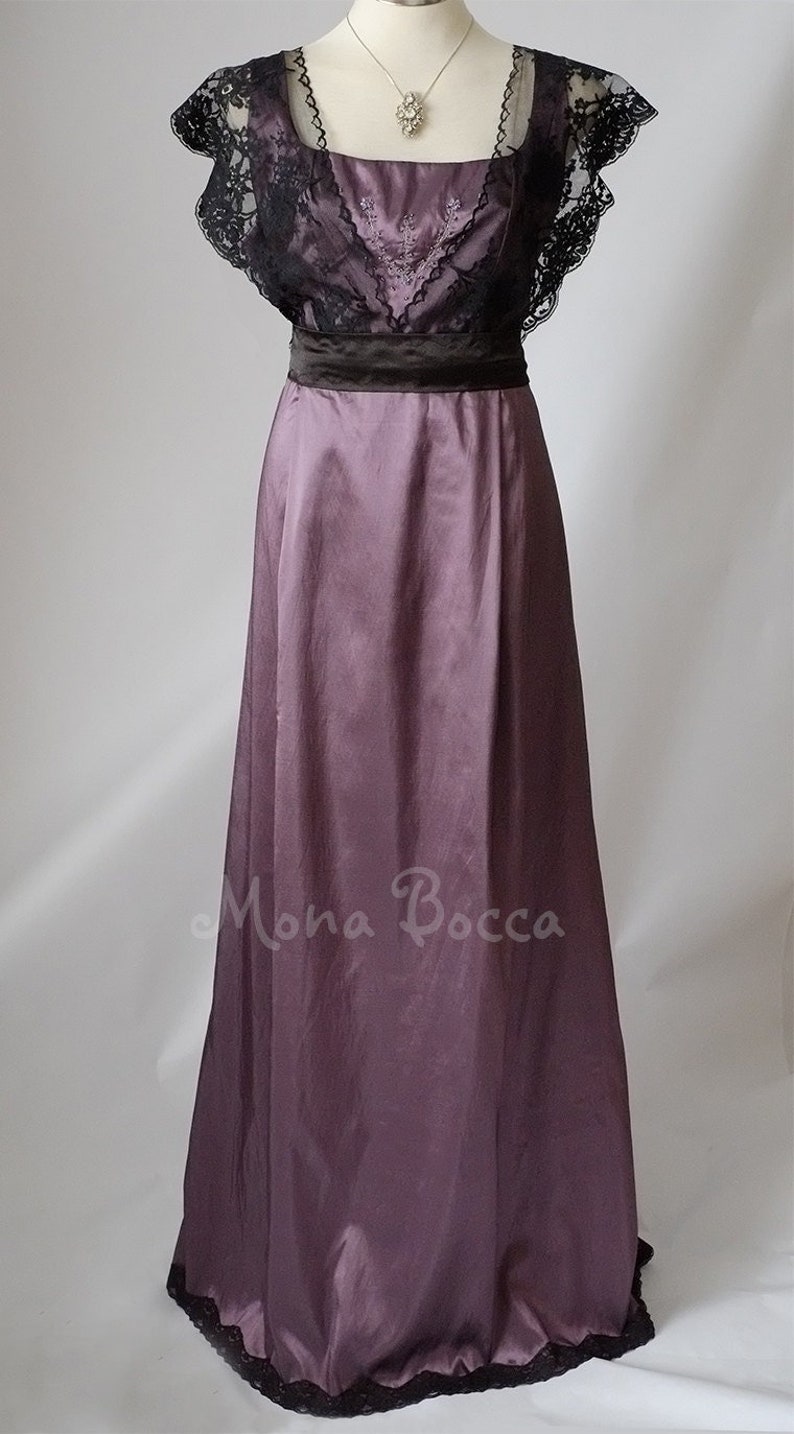 Edwardian dress Downton Abbey Purple amethyst dress Edwardian bridesmaid Titanic 1912 Eggplant bridesmaid dress Murder mystery dinner image 1