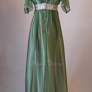 Edwardian emerald evening dress handmade in England Downton Abbey Titanic 1912 dress styled image 5