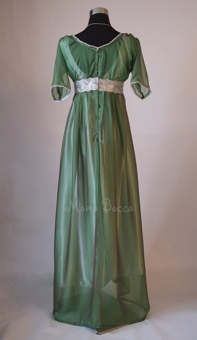 Edwardian emerald evening dress handmade in England Downton Abbey Titanic 1912 dress styled image 5