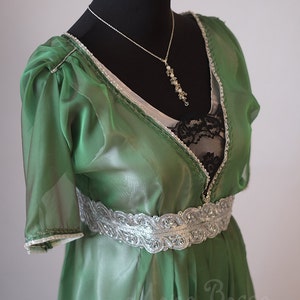 Edwardian emerald evening dress handmade in England Downton Abbey Titanic 1912 dress styled image 3
