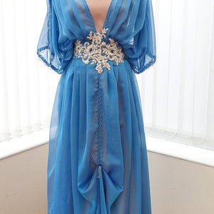 Edwardian Evening Blue Dress for Downton Abbey Dinner Titanic Event or ...