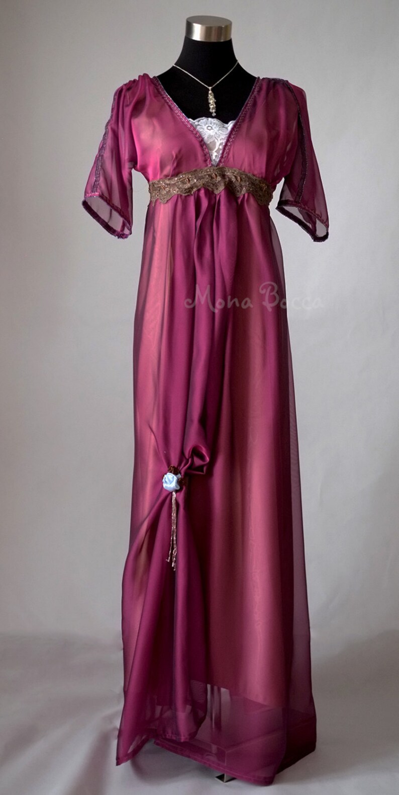 Edwardian purple evening dress handmade in England Downton | Etsy