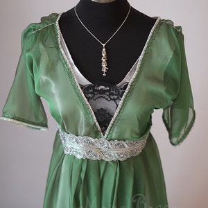 Edwardian emerald evening dress handmade in England Downton Abbey Titanic 1912 dress styled image 2