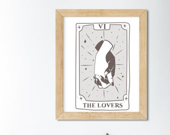 Lovers Tarot card, printable