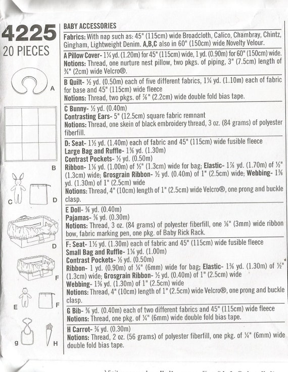 4225 Simplicity Sewing Pattern Uncut Baby High Chair 4225 Simplicity Sewing Pattern Uncut
