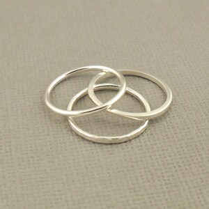 Sterling Silver Ring Set Of Three, Stacking Ring, Hammered Ring, Sterling Silver Jewellery