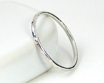 Sterling Silver Knuckle Ring, Stacking Ring, Hammered Ring, Pinkie Rings, Sterling Silver Jewellery