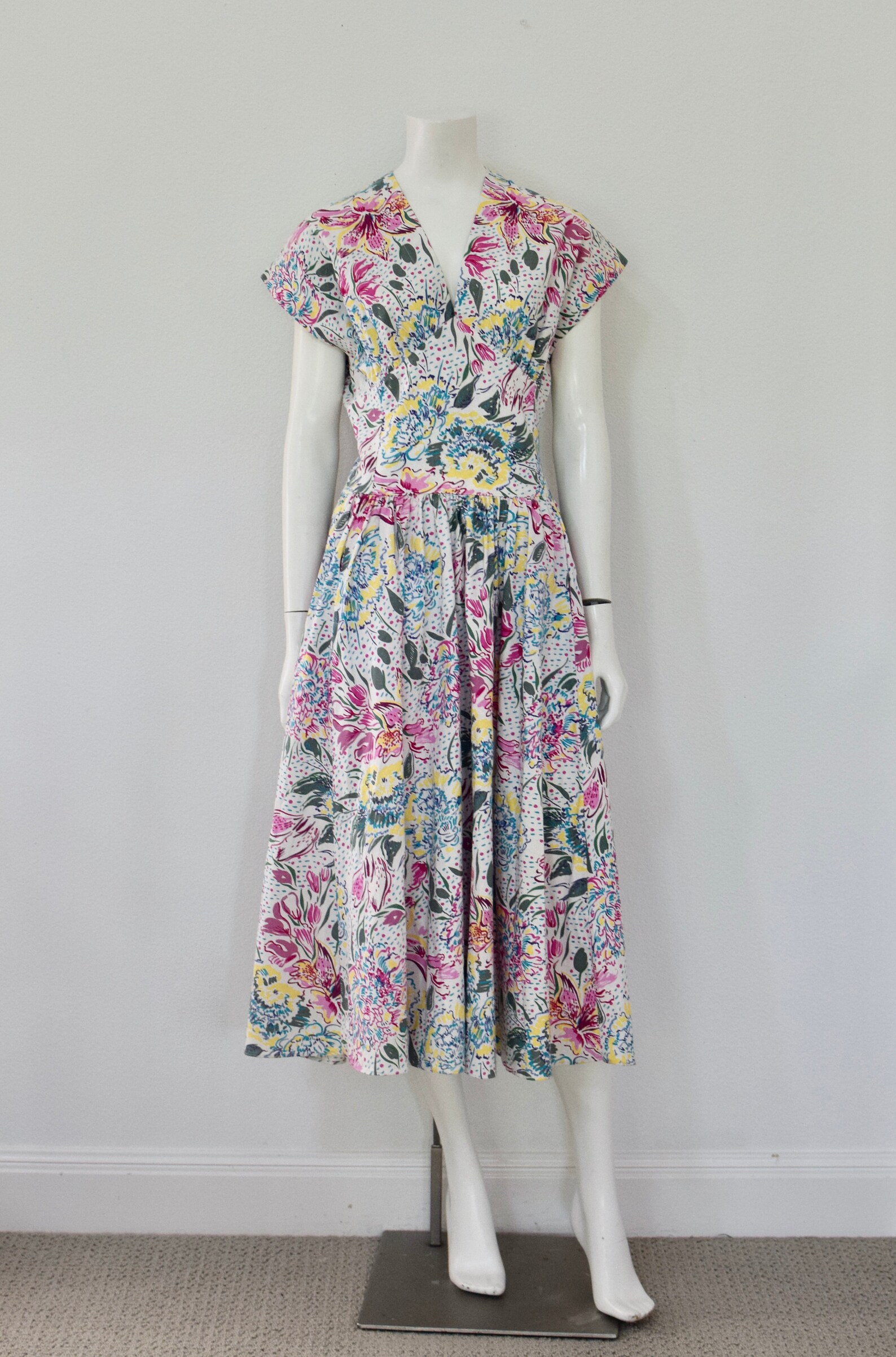 laura ashley 80s floral dress