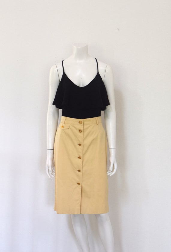 Escada Modern High Waisted Skirt/ Designer Cotton… - image 3