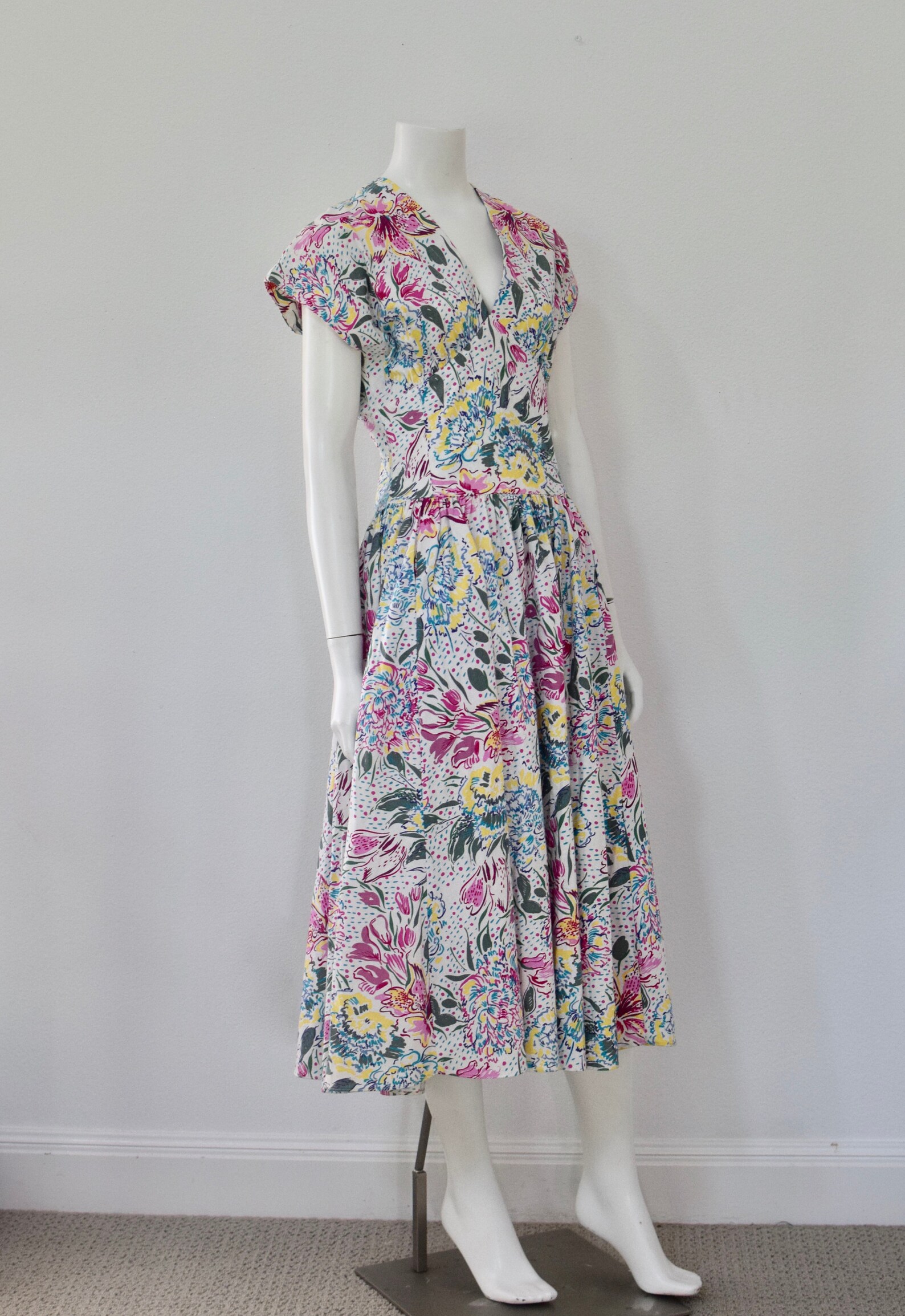 laura ashley 80s floral dress