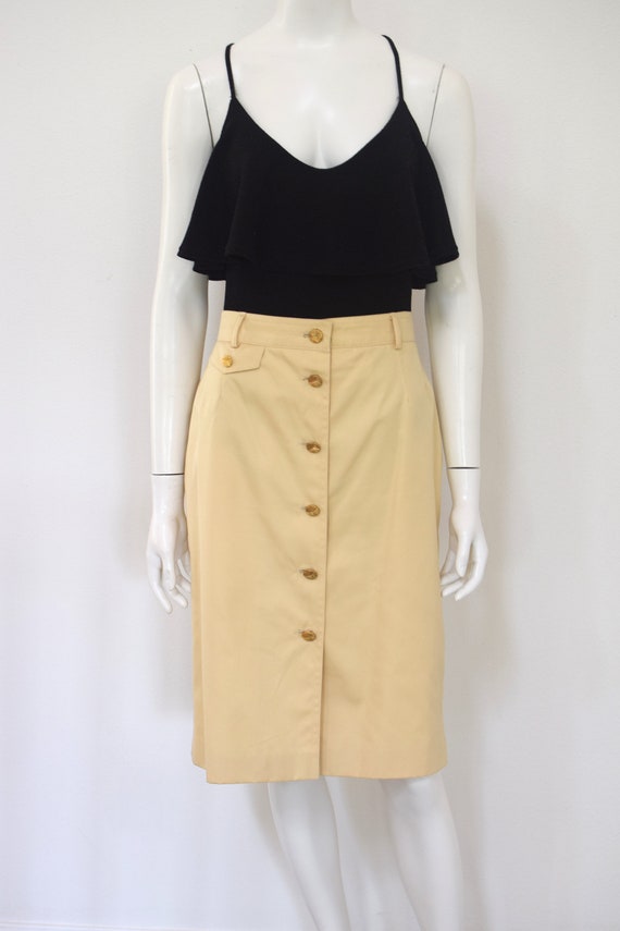 Escada Modern High Waisted Skirt/ Designer Cotton… - image 4